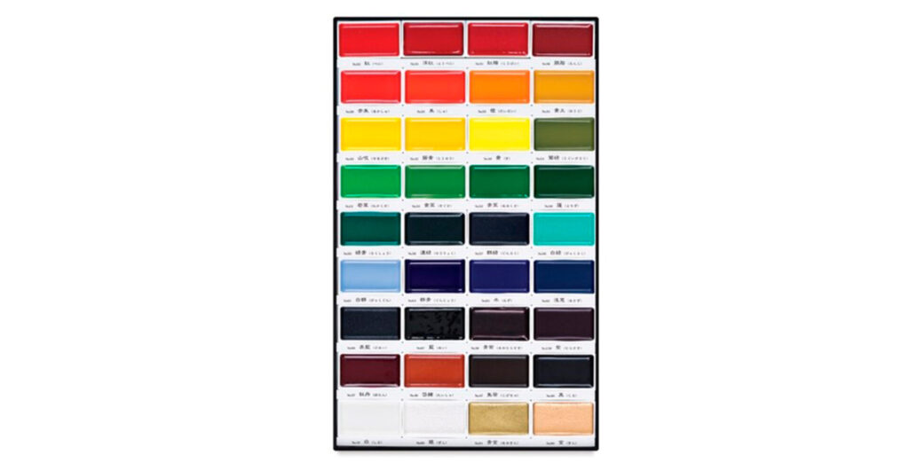 Kuretaki Paint Palette Katetake Gansai Tampi Watercolor Set